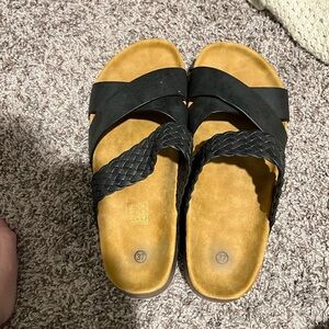 Black platform sandals